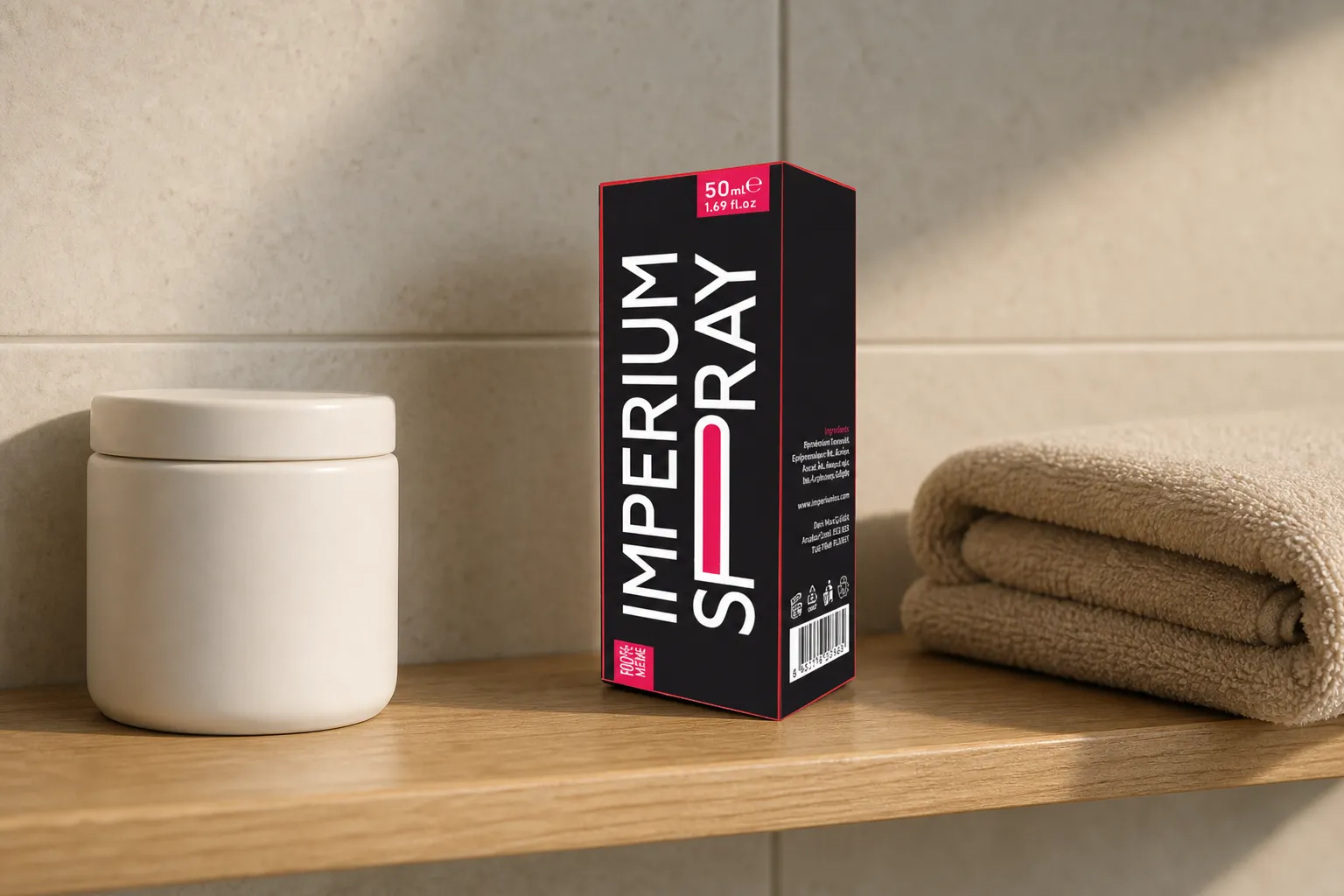 Imperium Spray — Verpackung im Alltag