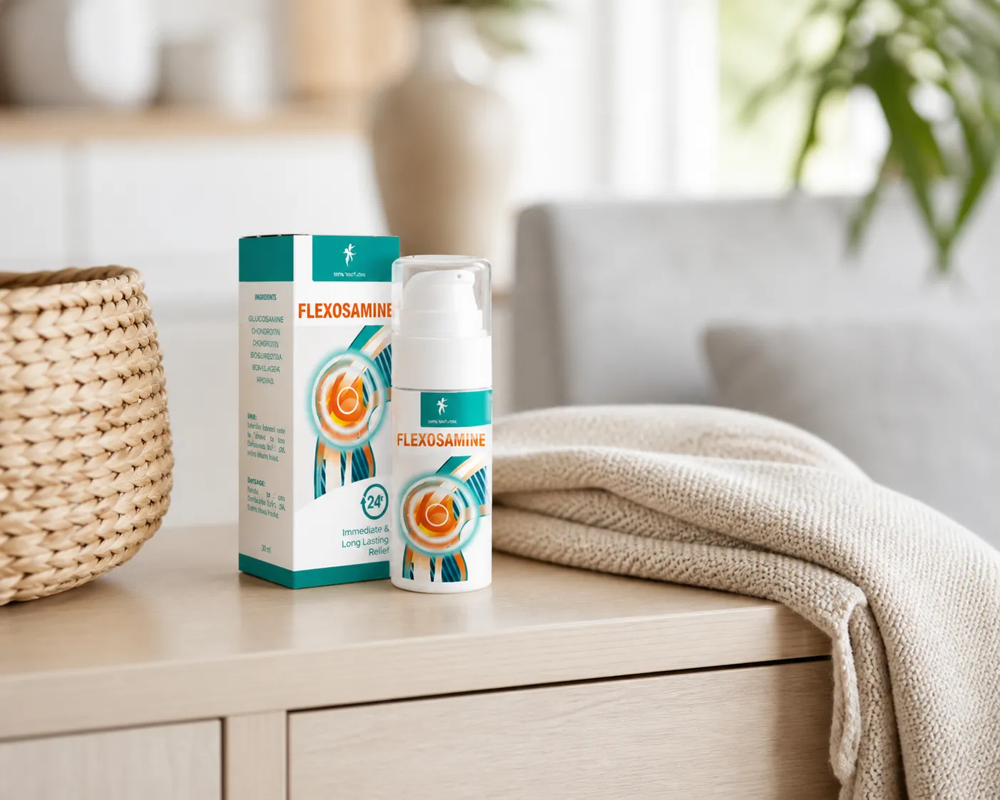 Flexosamine Gel Google — Verpackung im Alltag