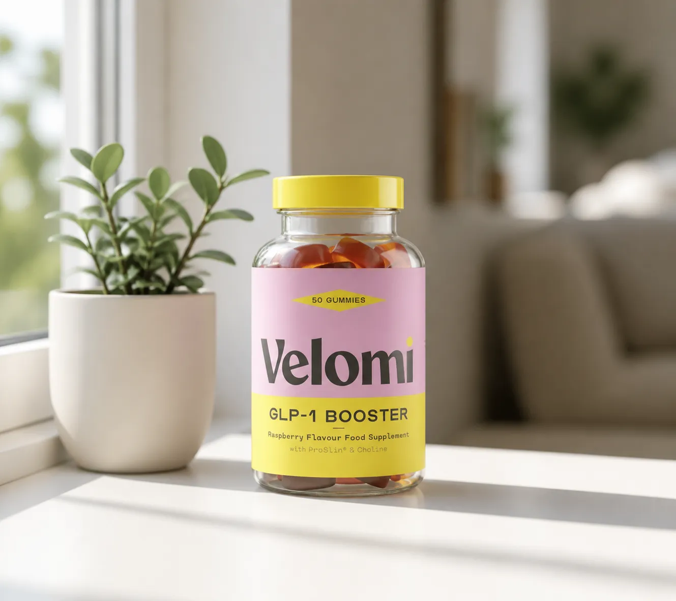 Velomi GLP-1 Gummies — Verpackung im Alltag