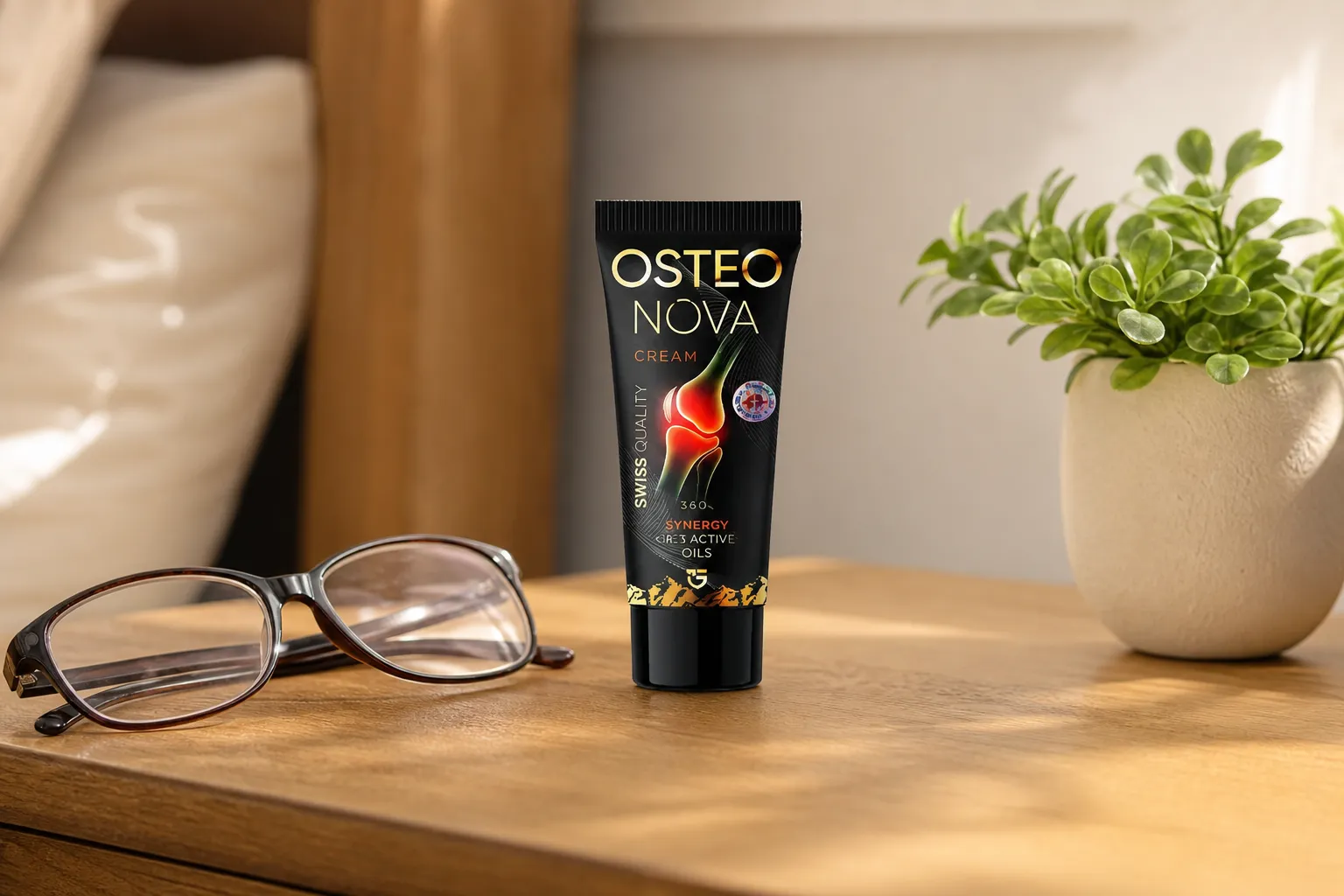 OsteoNova cream — Verpackung im Alltag