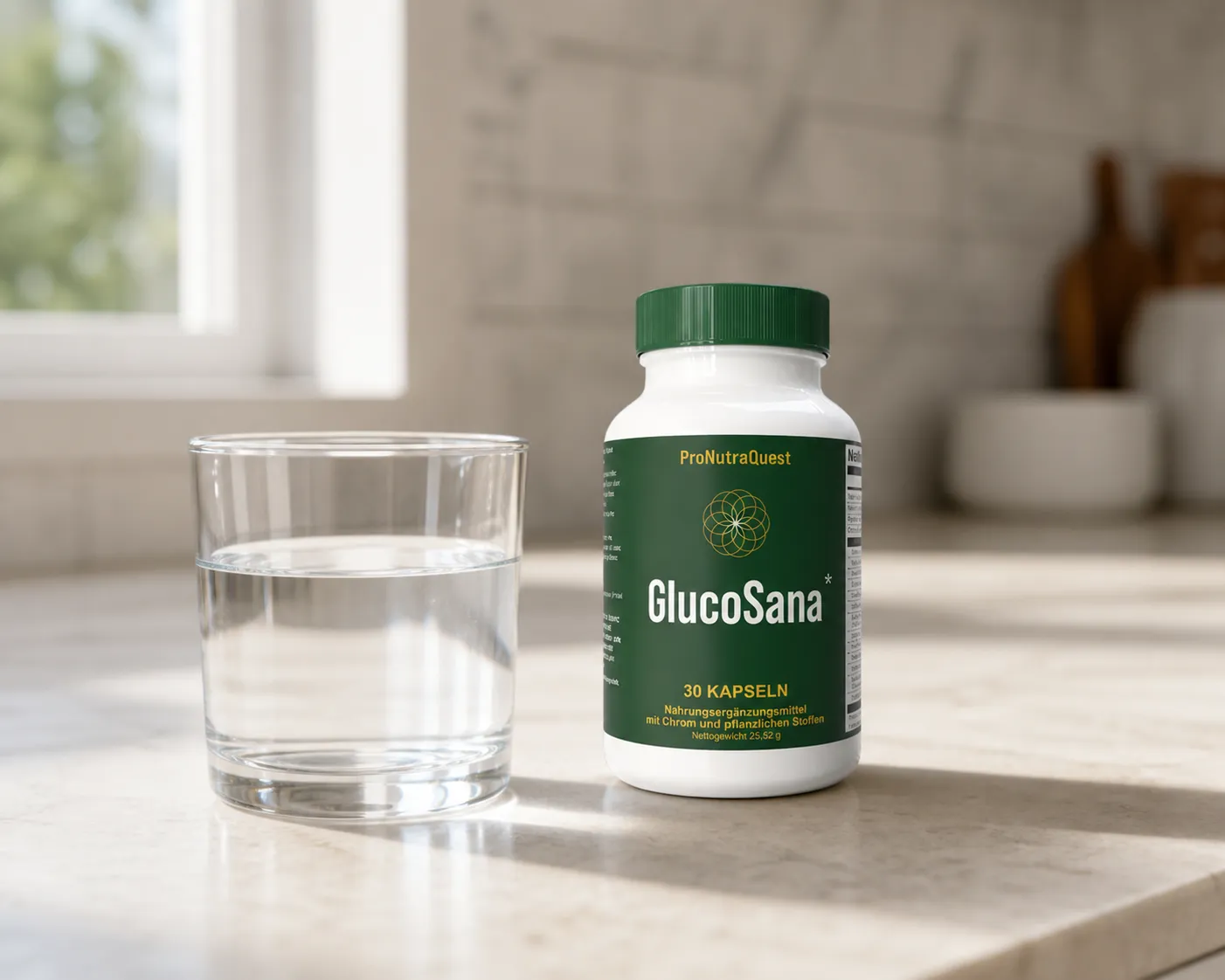 GlucoSana — Verpackung im Alltag